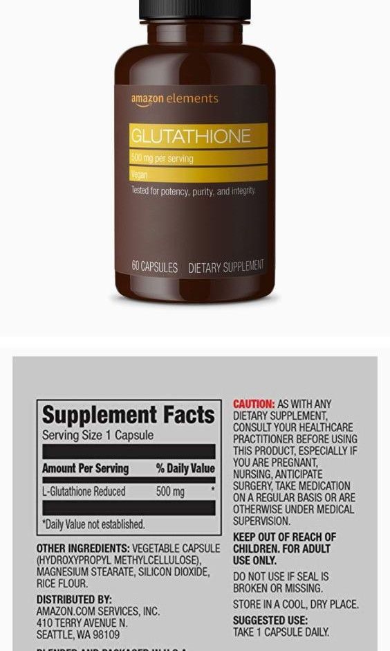amazon elements glutathione Amazon.com: Amazon Elements Glutatión, vegano, 500 mg por porción, 60  cápsulas : Salud y Hogar main image 1
