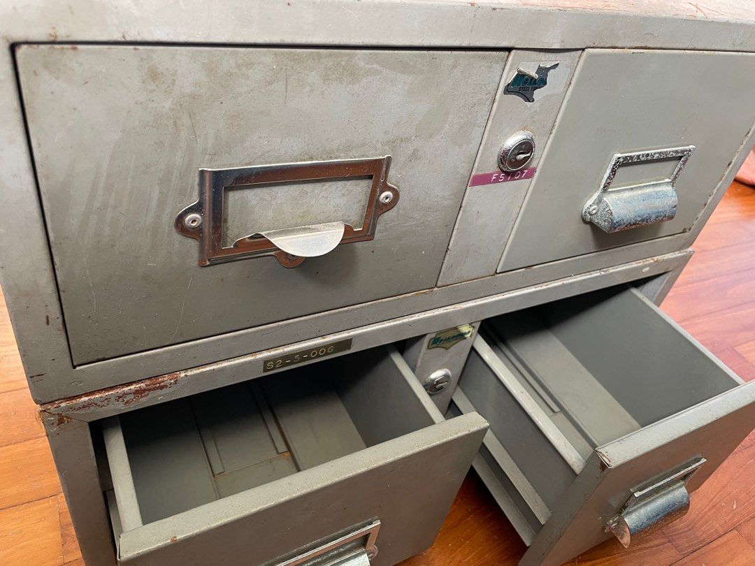 Antique library card storage Furniture & Home Living