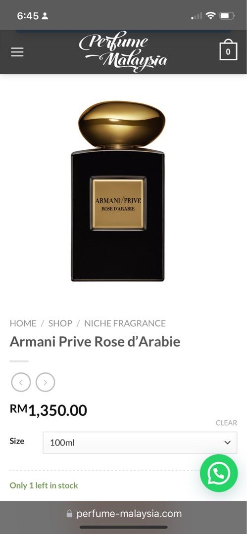Armani Prive Rose d'Arabie 100ml EDP Intense, Beauty & Personal Care,  Fragrance & Deodorants on Carousell