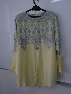 Baju Kurung Ariani Warna kuning Saiz XXL