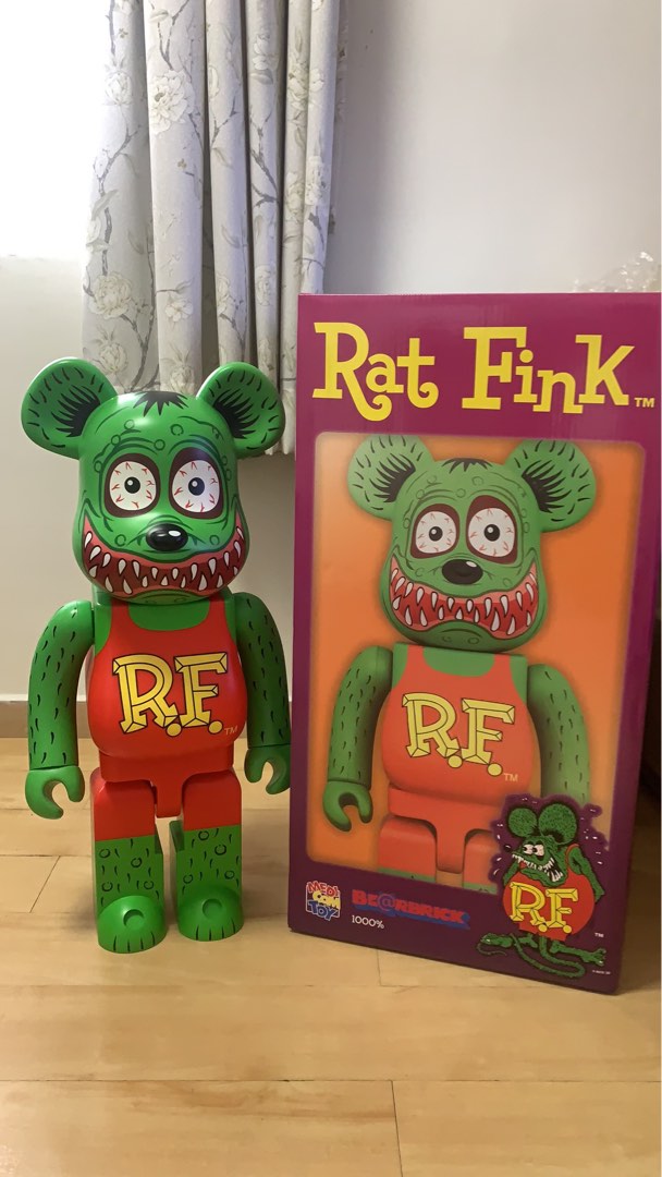 Bearbrick rat fink 1000%, 興趣及遊戲, 玩具& 遊戲類- Carousell