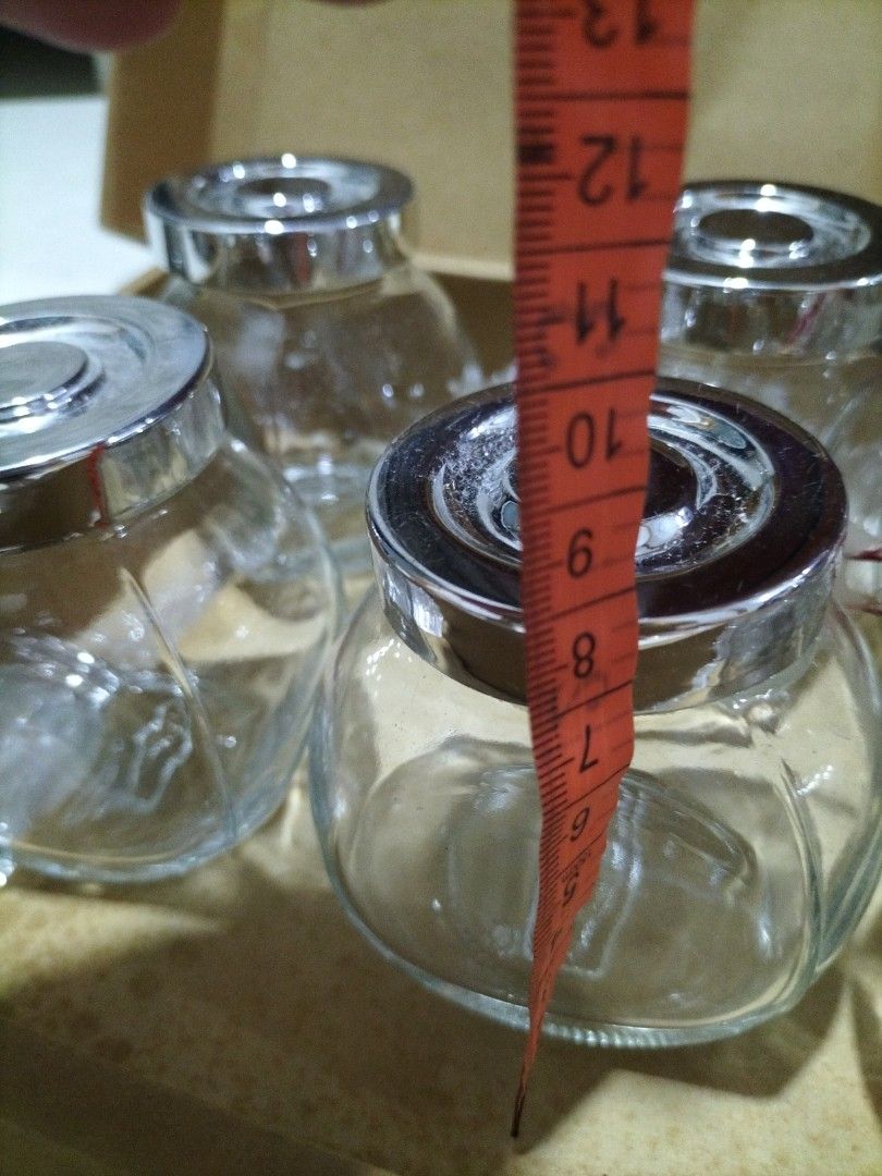 Brand New Glass Jars x 6, Furniture & Home Living, Kitchenware