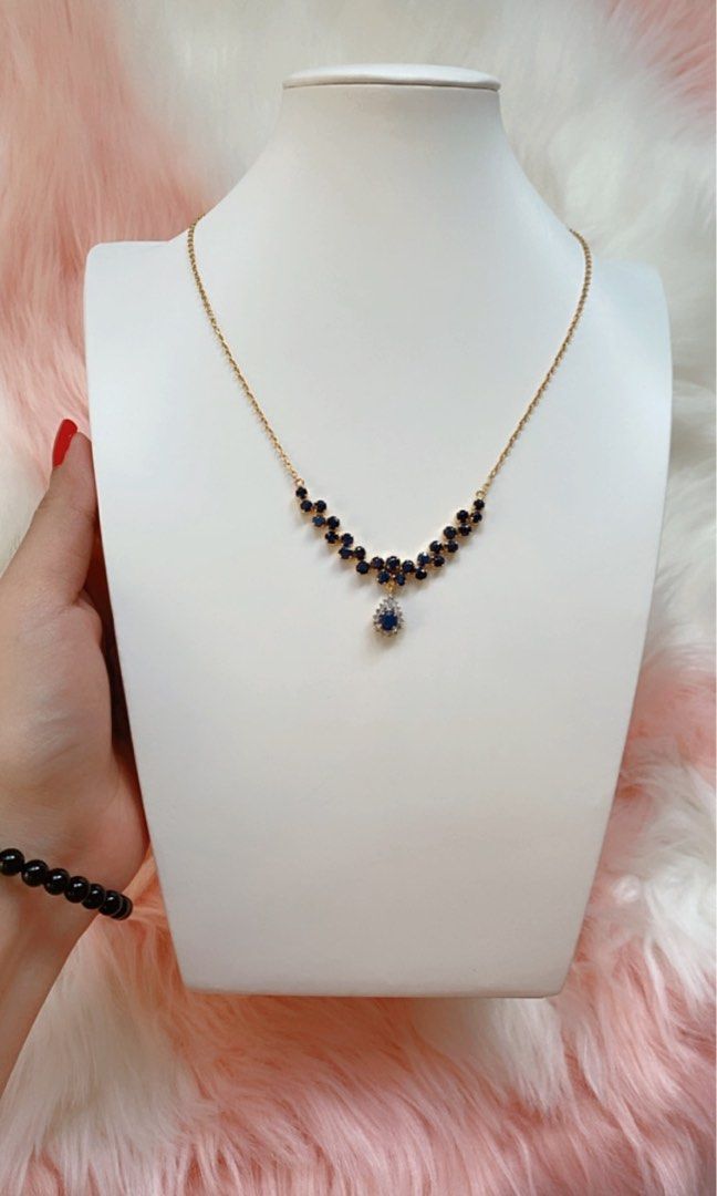 Genuine top sapphire necklace