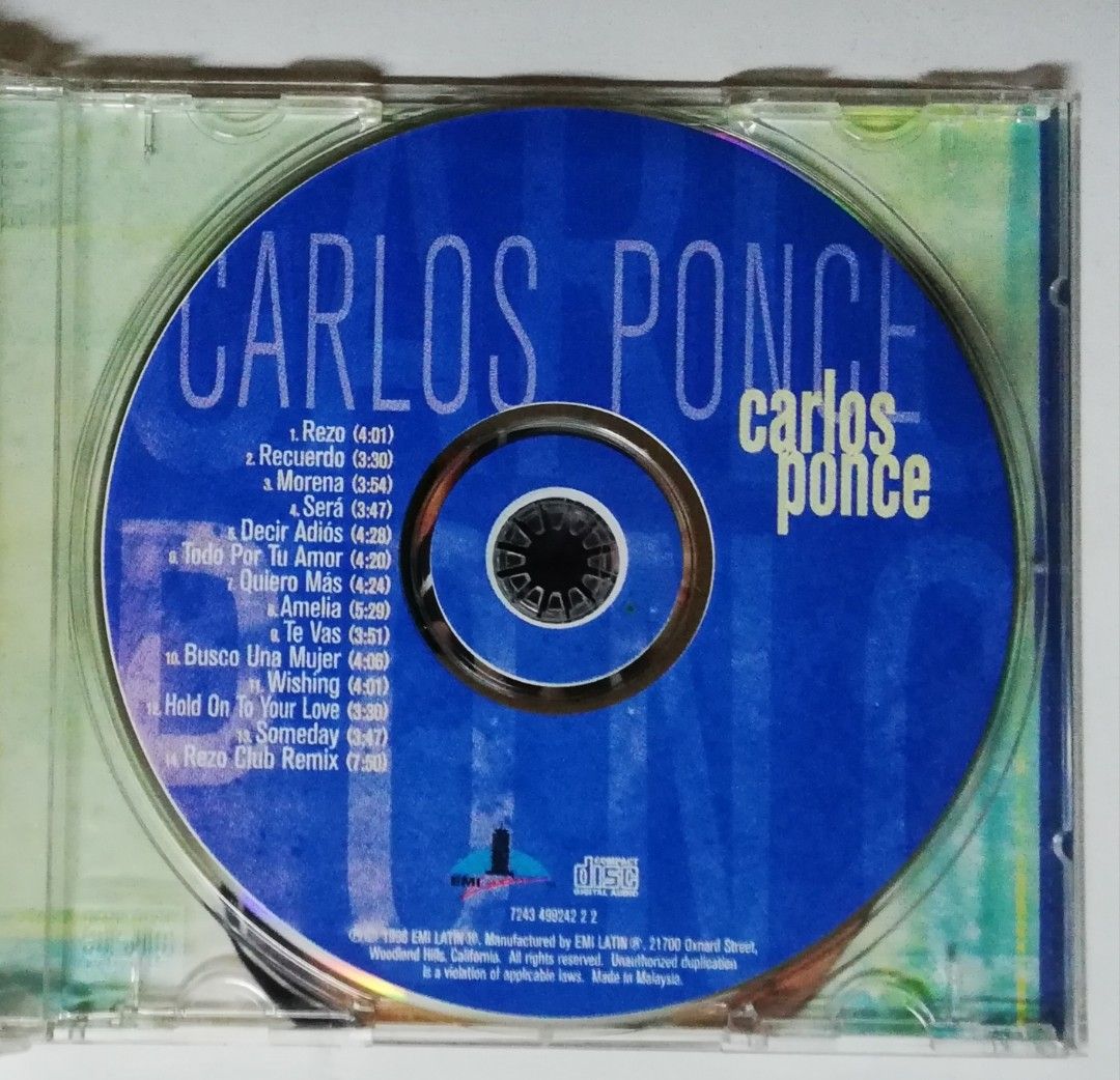 Carlos Ponce EMI Latin CD (C32), Hobbies & Toys, Music & Media