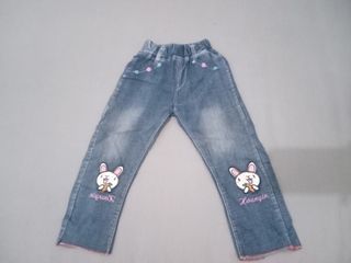 Celana jeans anak perempuan / cewe bordir kelinci