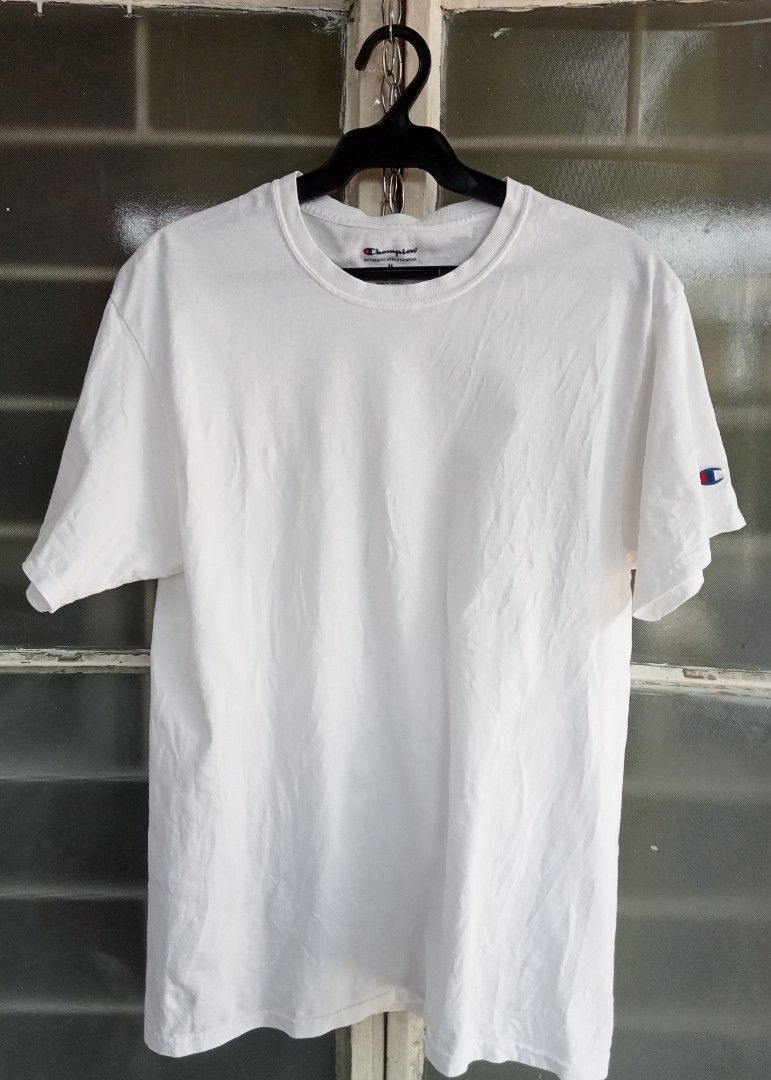 Champion Plain White Tee Men s Fashion Tops Sets Tshirts