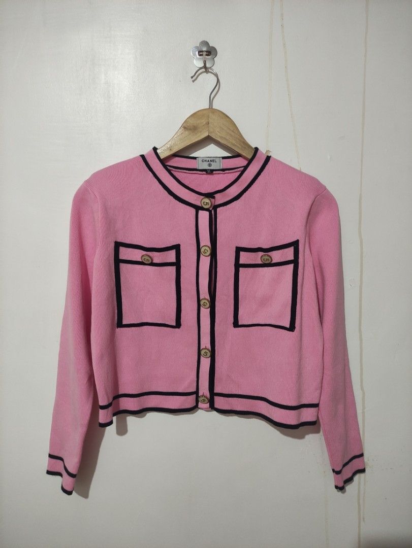 Cardigan Chanel Pink size 36 FR in Cotton  31444133