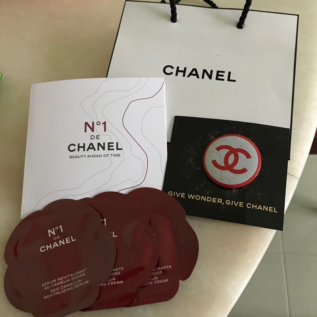 Chanel sample set + pin, Beauty & Personal Care, Face, Face Care on  Carousell