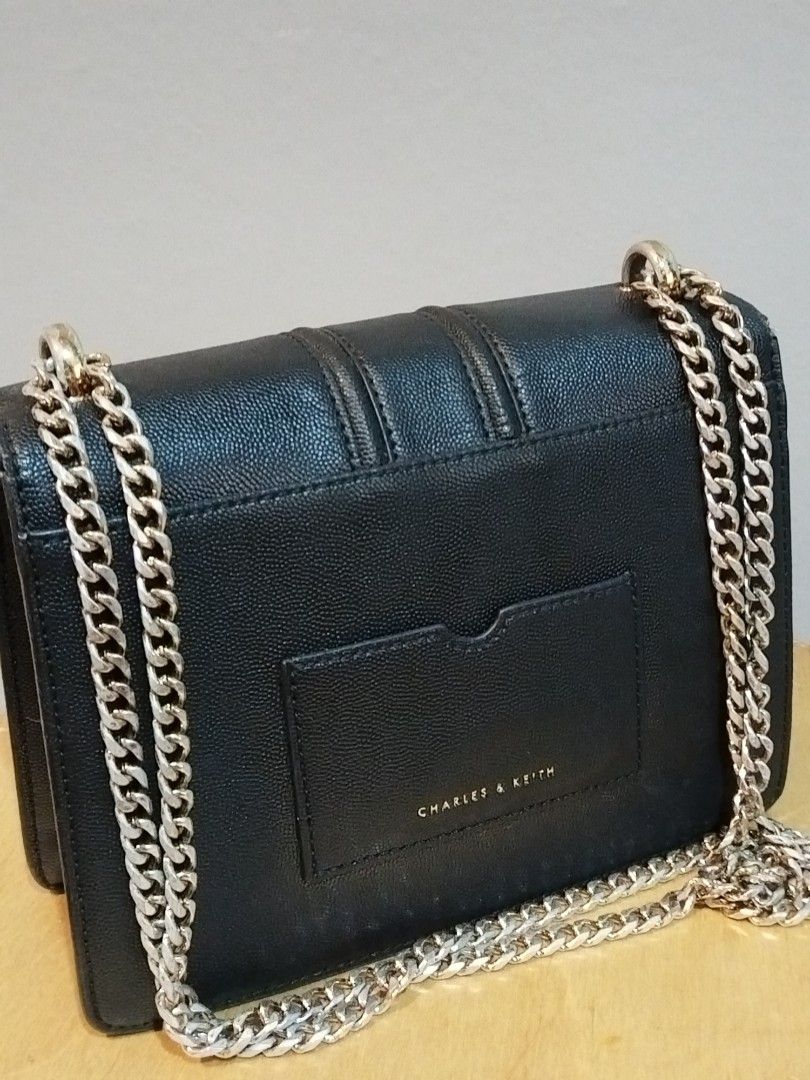Charles and keith front shop flap push lock bag
