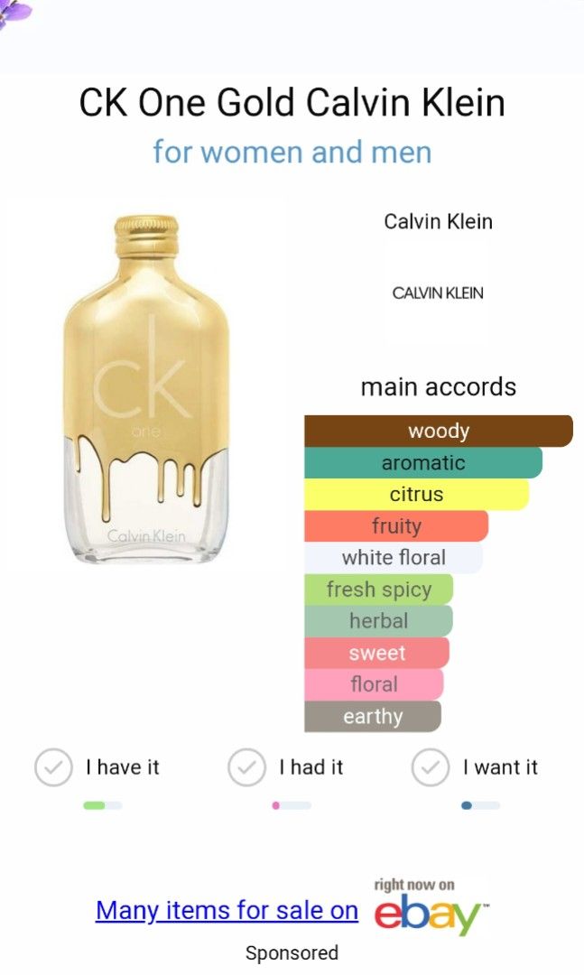 Calvin klein one online gold travel size