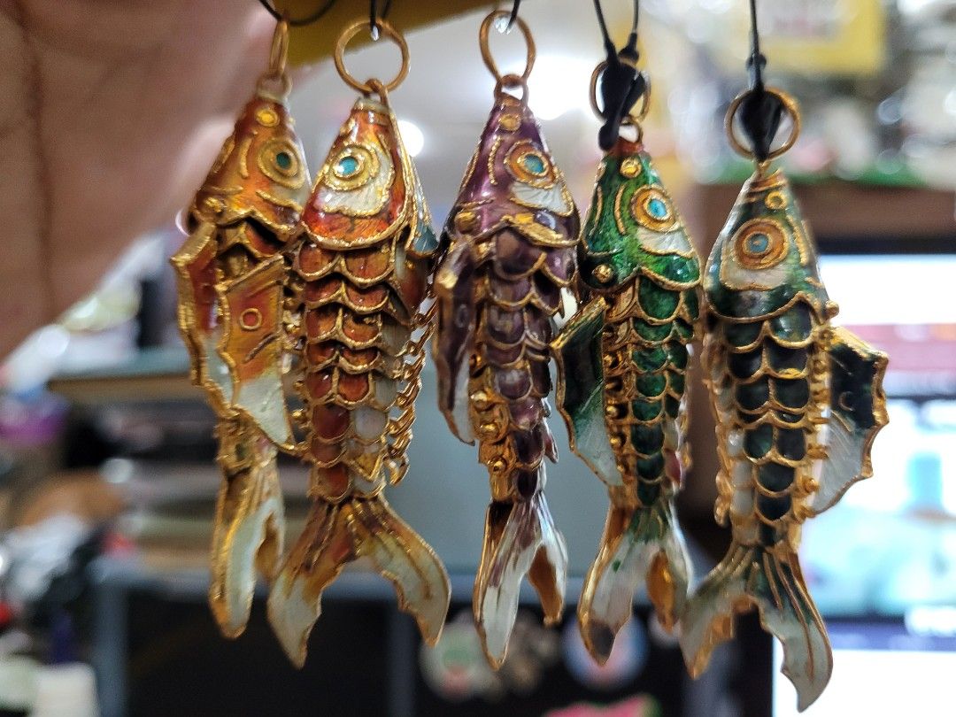 Cloisonne Fish Charms Hobbies Toys Collectibles Memorabilia