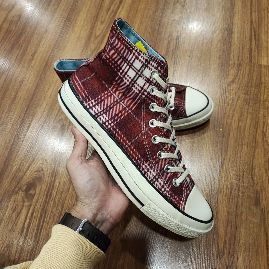 Converse plaid sneakers cheap