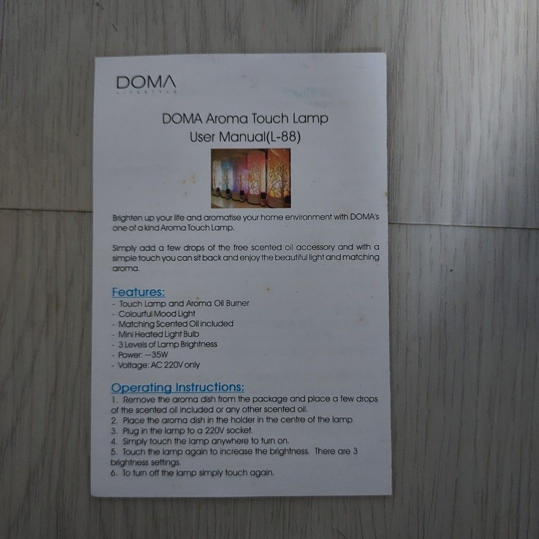 Doma Aroma Touch Lamp, Furniture & Home Living, Lighting & Fans ...