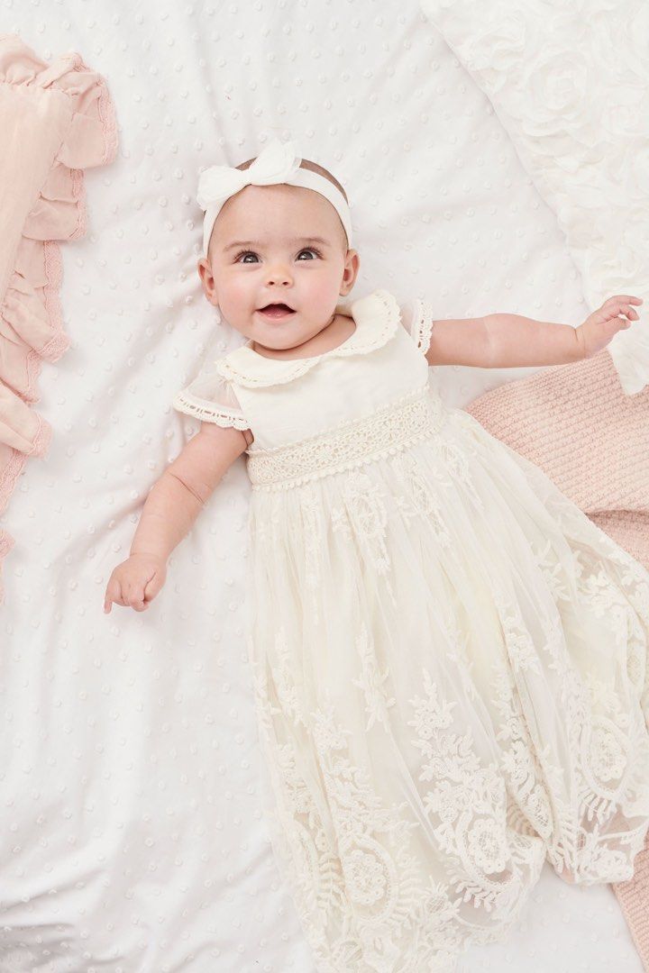NEXT Ecru White Baby Vintage Occasion Dress