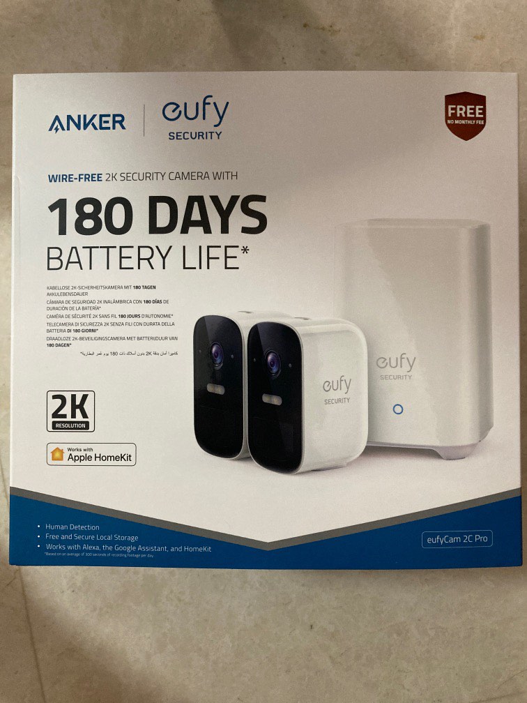 Eufy Homebase 2 + 2 eufyCam 2C Pro, Furniture & Home Living, Security
