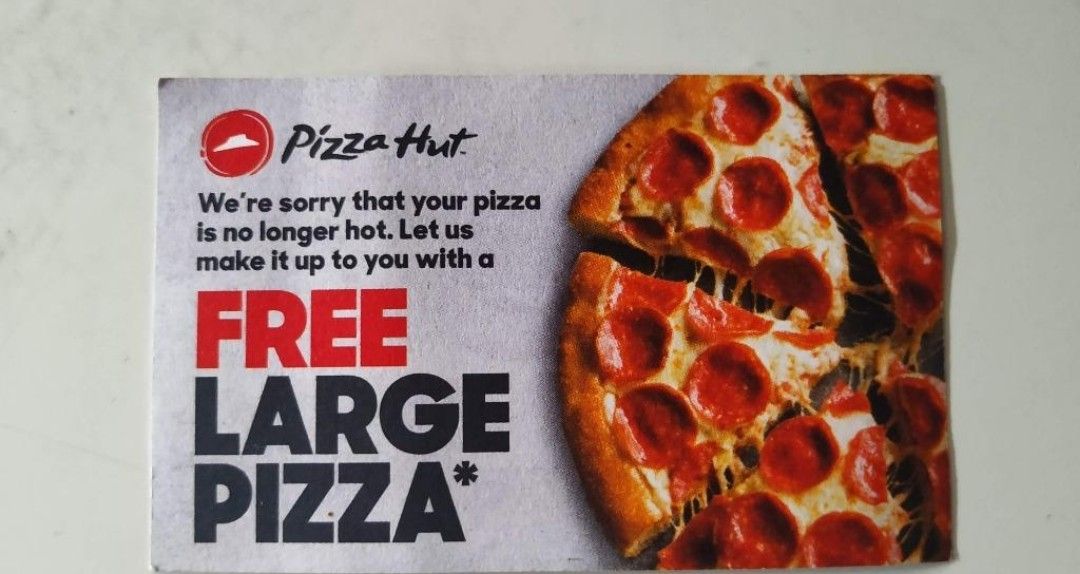 Free pizza hut large pizza, Food & Drinks, Other Food & Drinks on Carousell