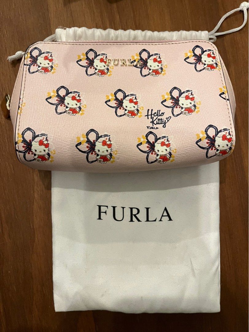 Furla Hello Kitty Toni Magnolia Cosmetic Pouch, Women's Fashion, Bags