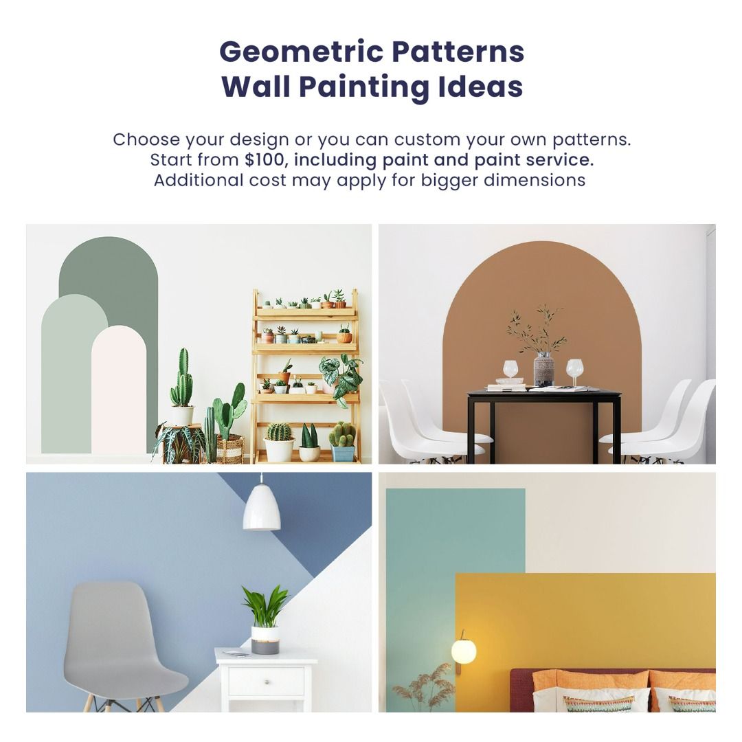 Geometric Shapes Painting with Korea top quality Noroo Paint, Furniture