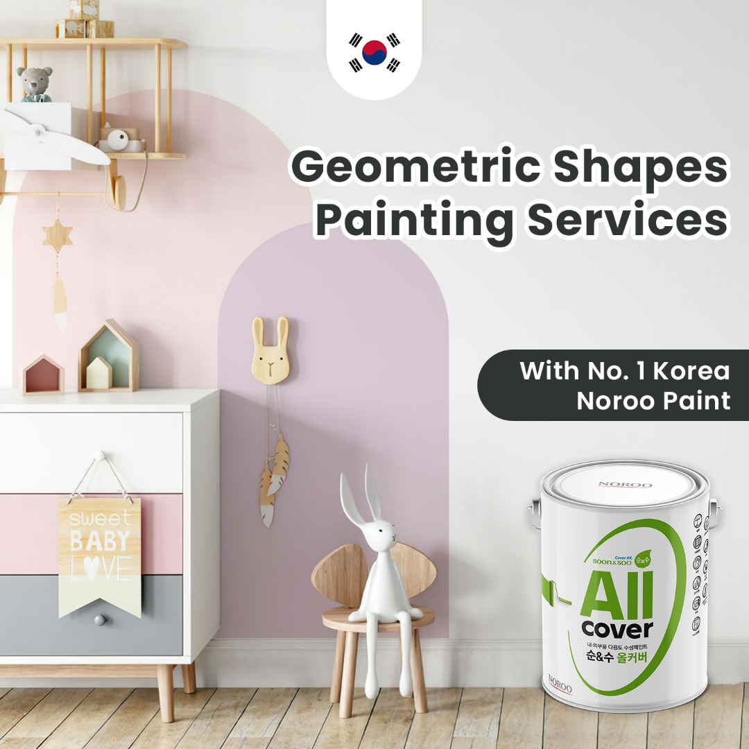 Geometric Shapes Painting with Korea top quality Noroo Paint, Furniture