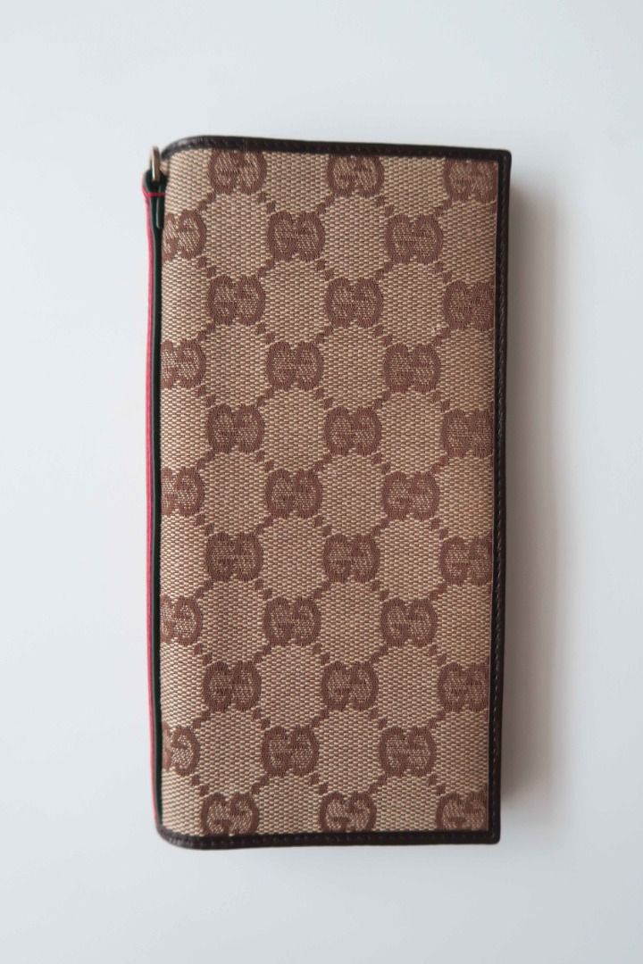 Gucci Monogram Embossed Leather Checkbook Wallet