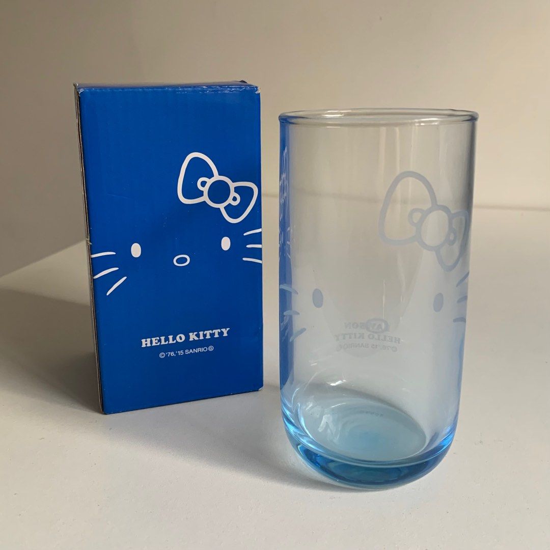 Hello Kitty Slim Blue Buttom Round Glass (Category: Dinnerware & Cutlery) located in Rodriguez. Submitted by peanutb (Listing ID 1205103488, Image 1). Description: .