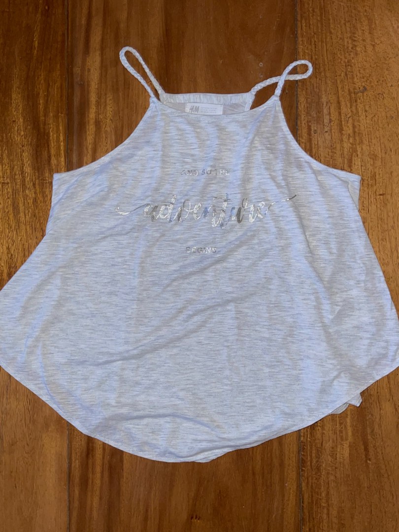 h&m halter top (gray / grey), Women's Fashion, Tops, Shirts on Carousell