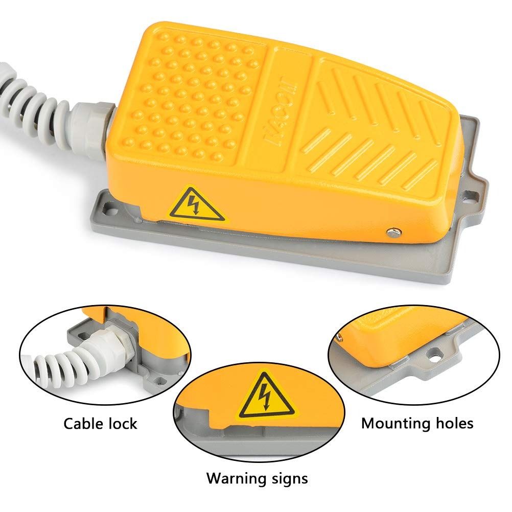 Industrial Foot Switch Pedal Momentary Metal Foot Pedal Switch 250V 10A
