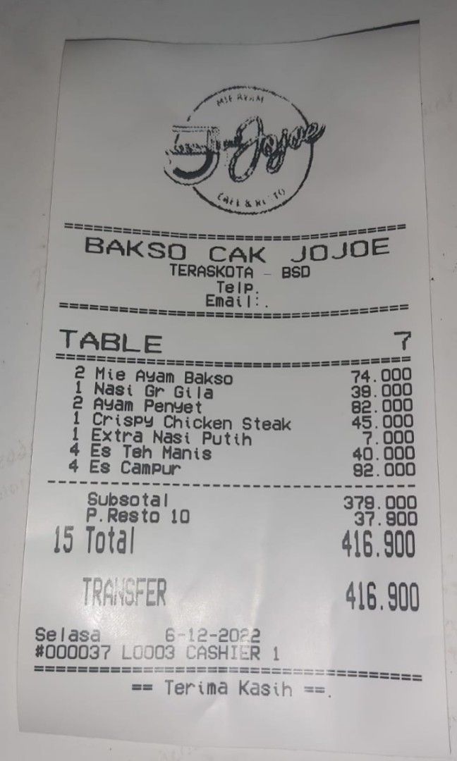 JASPRINT STRUK RESTO INDONESIA Jasa Lainnya di Carousell
