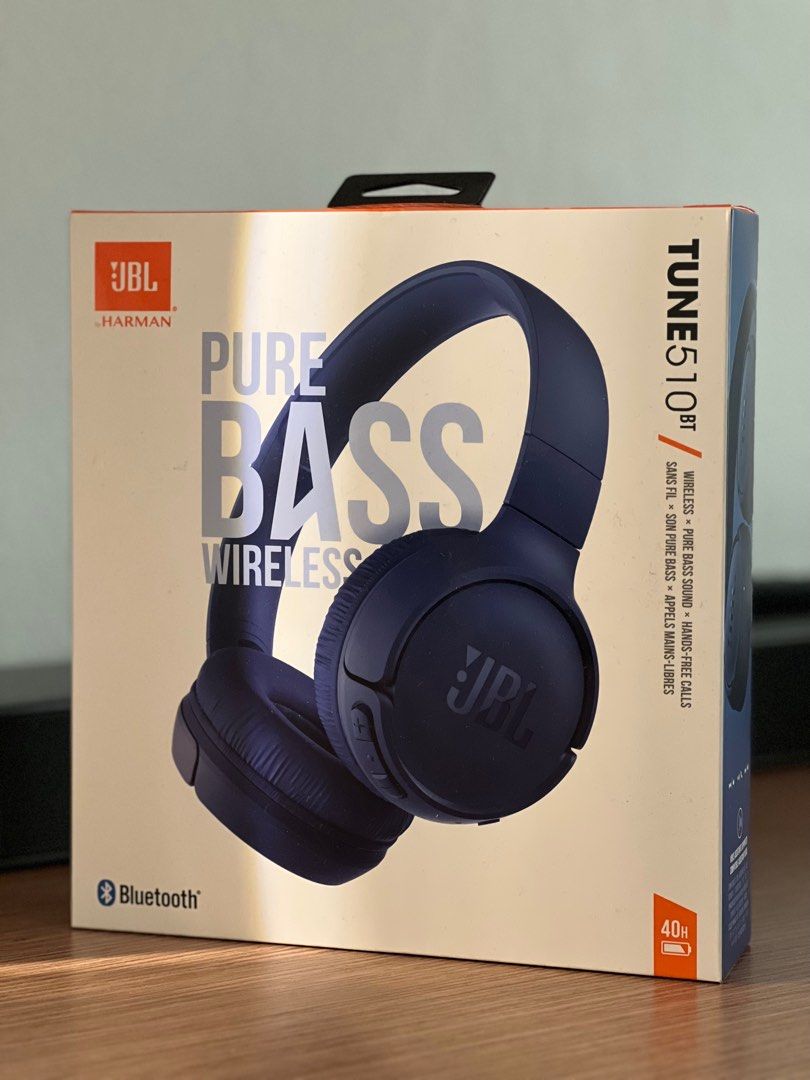 JBL Wireless Headphones Tune 510BT In Blue, Audio, Headphones