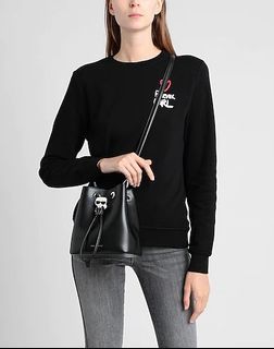 Karl Lagerfeld Black Leather Bucket bag