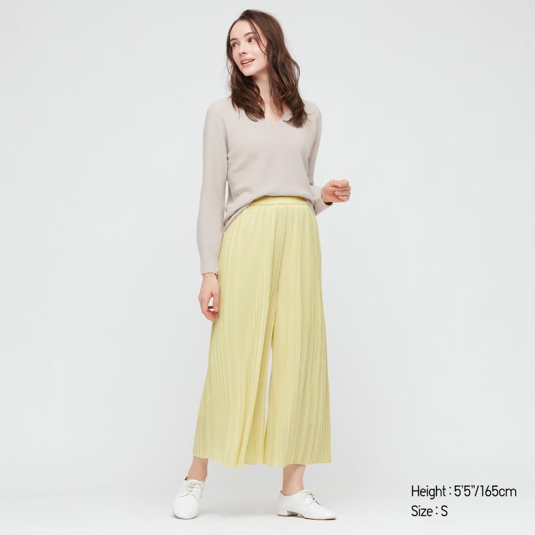 Pleated chiffon clearance skirt yellow