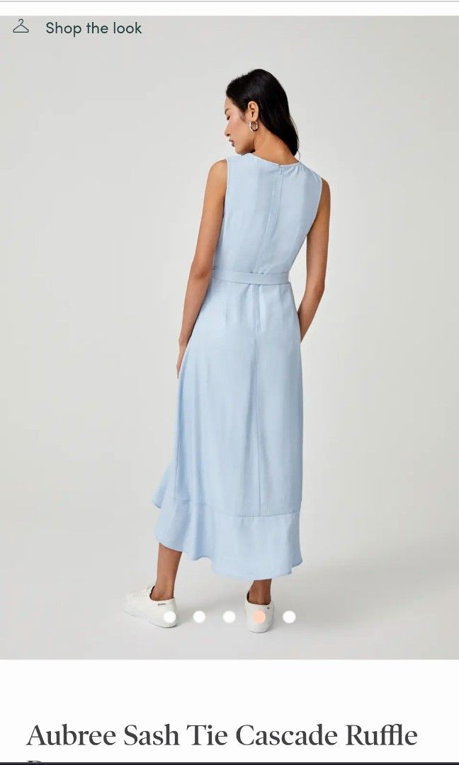 Aubrey ruffle dress in light blue hot sale