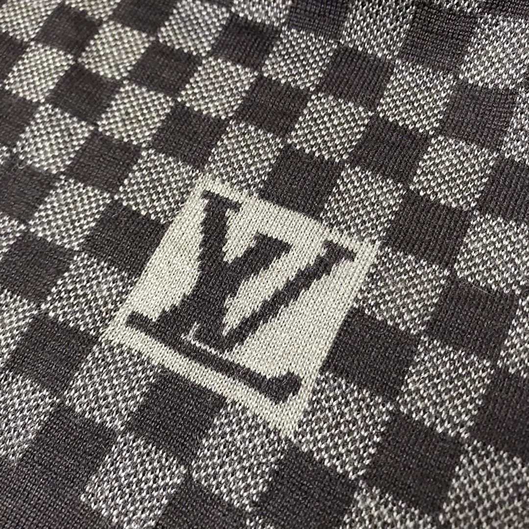 Louis Vuitton Unisex Scarf Damier Black / Grey Authentic