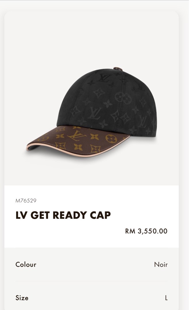Louis Vuitton LV Get Ready Cap  Size M Available For Immediate