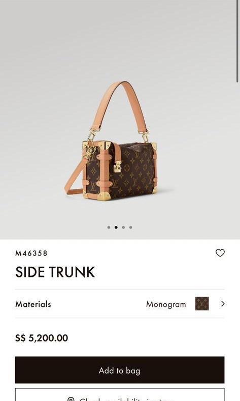 M46358 Louis Vuitton Monogram Canvas Side Trunk PM Handbag - Eluxury -  Medium