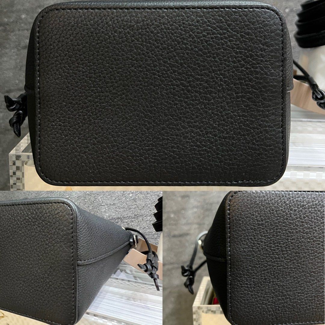 Louis Vuitton LV Bucket nano lockme bag Black Leather ref.480372