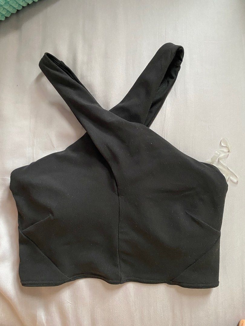 Lululemon Nulu Wrap-Front Longline Bra Light Support A/B cup in black size  4, Women's Fashion, Activewear on Carousell