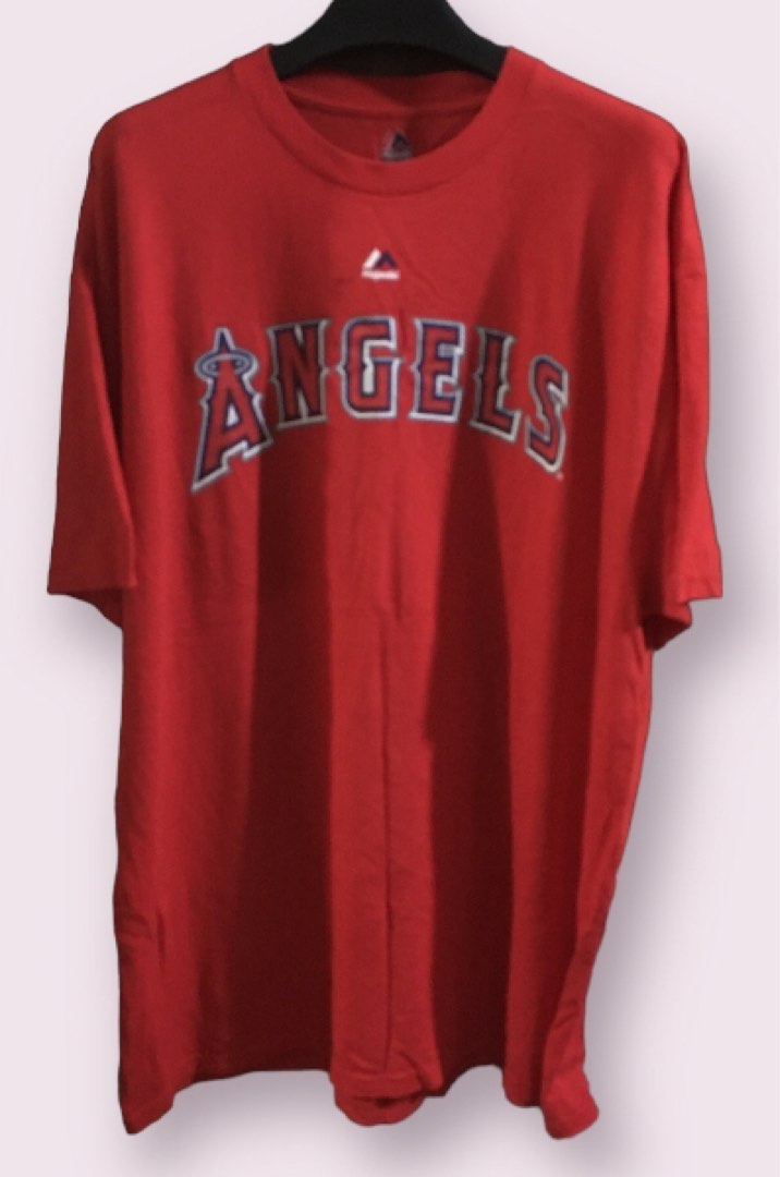 Men's Los Angeles Angels Mike Trout Majestic Camo/Red Name & Number T-Shirt