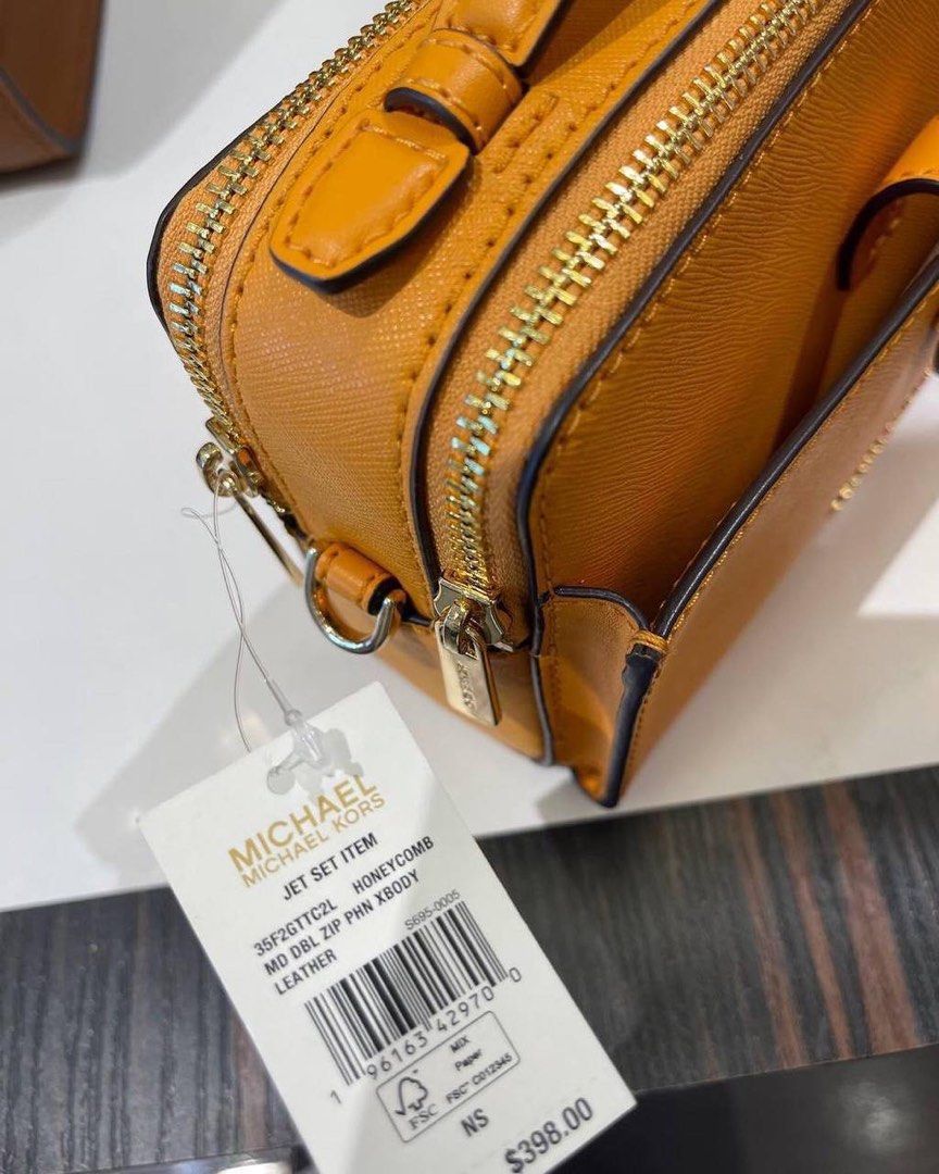 Micheal Kors JST Double Zip Crossbody in Honeycomb, Luxury, Bags & Wallets  on Carousell