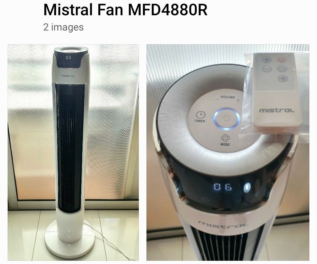 Mistral 110cm Tower Fan MFD4880R with remote control / manual / carton