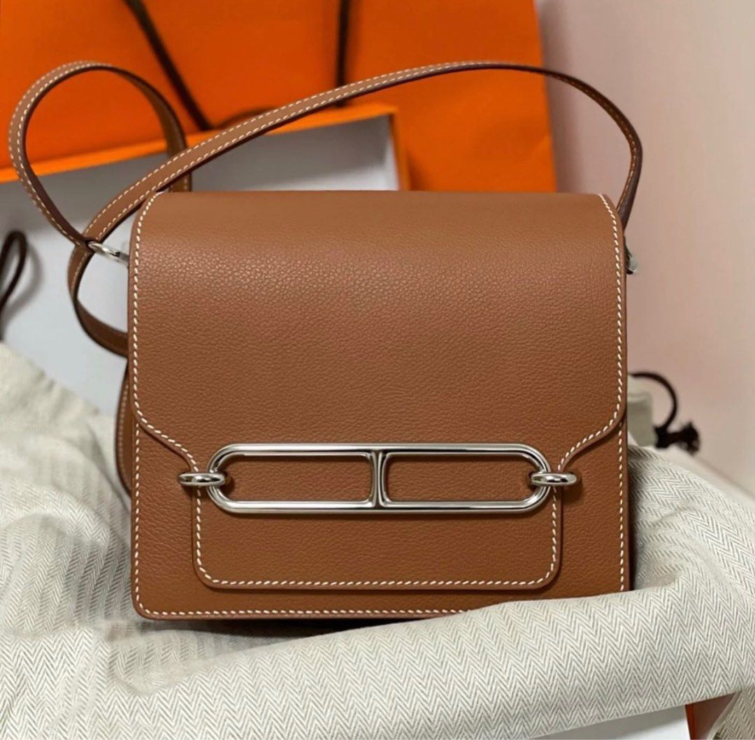 NEW Hermes Roulis Mini Gold Evercolor Phw