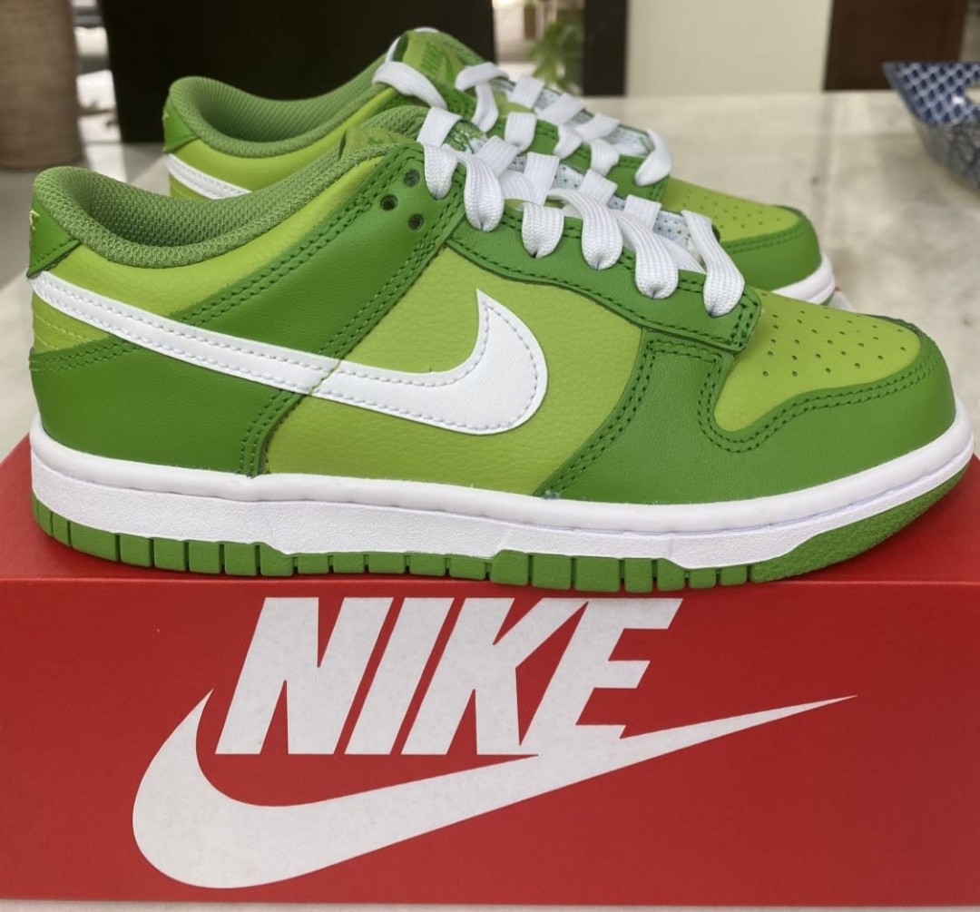 Nike Dunk Low Kermit/Chlorophyll GS US 4.5Y, Women's Fashion, Footwear ...