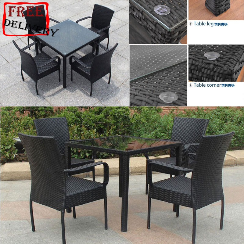 PE Rattan Table Chair Set,Outdoor Furniture COD, Furniture & Home ...