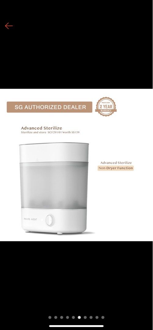 Warranty Philips Avent Steam Steriliser SCF291 01