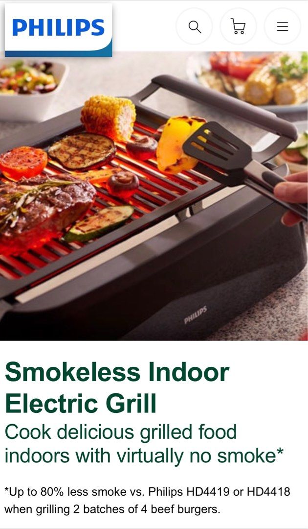 Philips Avance Smoke less Indoor Grill TV Home Appliances Kitchen Appliances BBQ Grills Hotpots on Carousell
