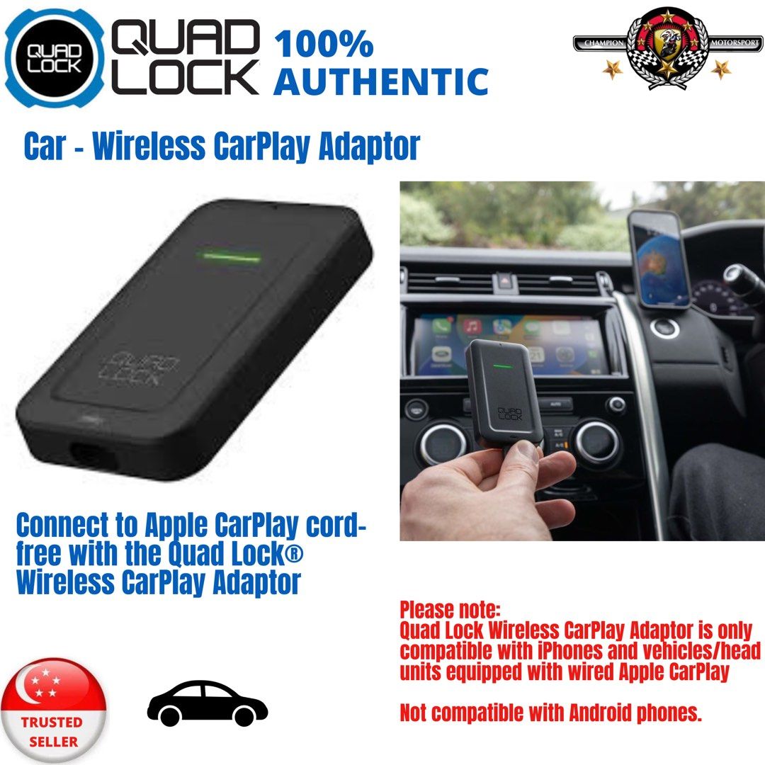 Quad Lock Car Wireless CarPlay Adaptor, Car Accessories, Accessories