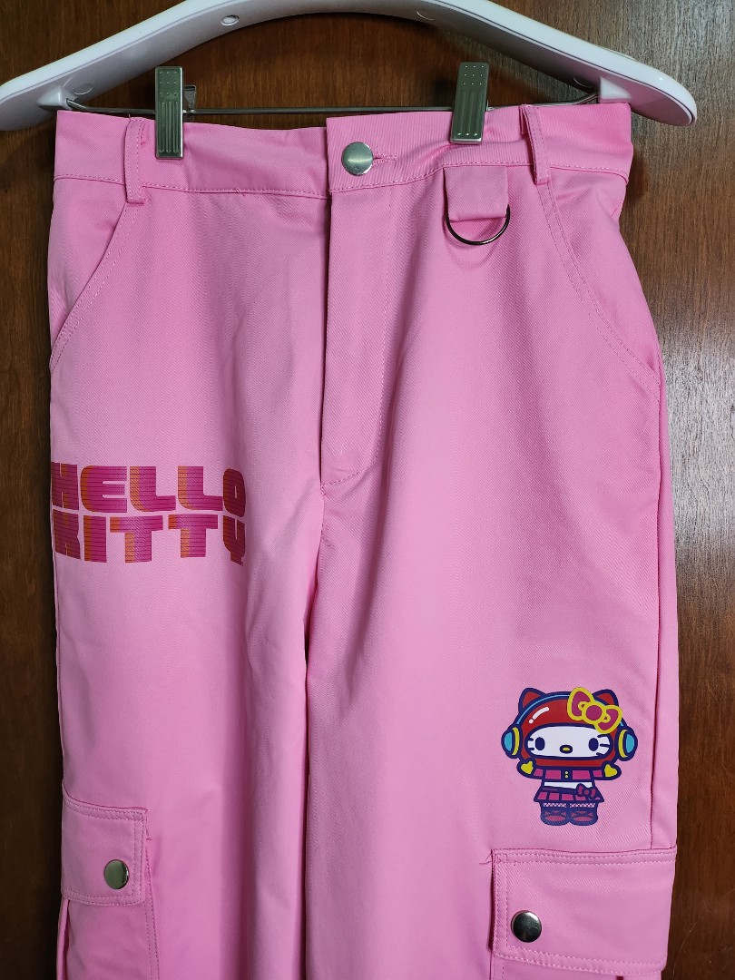 hello kitty x shein pink logo palazzo pants size small