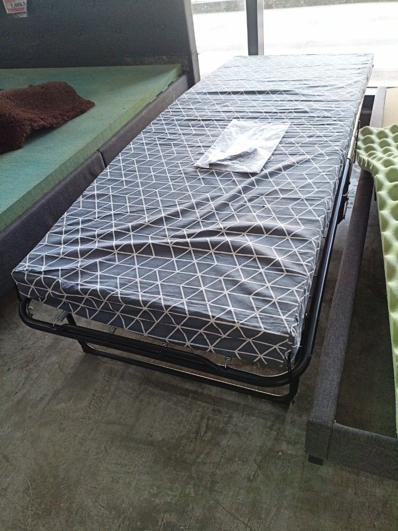 Single bed w/foam, Furniture & Home Living, Furniture, Bed Frames