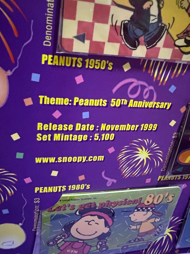 Snoopy 50th anniversary limited edition phone cards, Hobbies & Toys, Books & Magazines, Comics ...