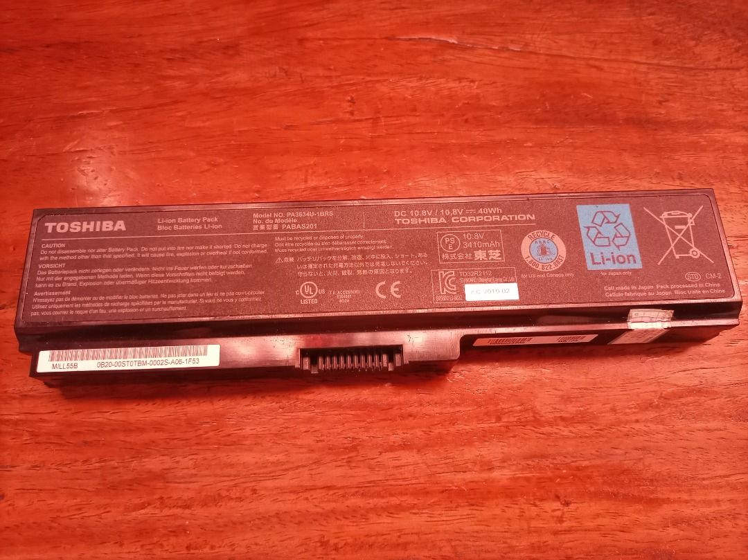 Toshiba Li-Ion Battery Pack, Computers & Tech, Laptops & Notebooks on Carousell
